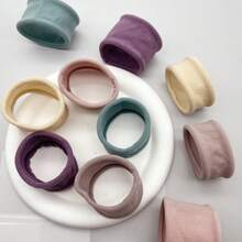 10 piezas de elegantes coleteros para mujer - marrón café y neutros, elásticos sin costuras gruesos, de tela suave para uso diario, con estilo bohemio retro minimalista, accesorios para el cabello lindos, de textura suave y ajuste a la moda