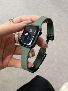 1条硅胶表带，兼容 42mm、38mm、40mm、41mm、44mm、45mm、46mm、49mm，时尚智能手表替换表带，适用于Series Ultra2、Ultra SE2、SE 11、10、9、8、7、6、5、4、3、2、1，男女通用，是理想的返校礼物 - 橄欖綠 - 查看 7