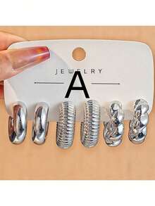 Bộ 2-18 khuyên tai nhựa Acrylic hình chữ C phóng đại mạ bạc UV thời trang Châu Âu & Mỹ mới - CCB - Xem 13