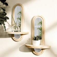 1 pièce Porte-plante mural créatif en acrylique et bois fileté, décoration d'intérieur artisanale