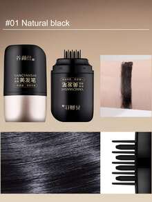 1 Set Barra para retocar el cabello, para cubrir las raíces blancas del cabello, rápido y fácil, disponible en negro, marrón oscuro, marrón claro, diseño portátil, unisex, cobertura natural, resistente al agua y de secado rápido, encubridor de raíces de emergencia - Multicolor - Ver 4