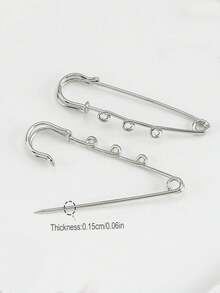 5枚/10枚 2英寸 3孔 银色/金色金属胸针别针，DIY胸针配件 办公配饰 衬衫外套饰品 圣诞节万圣节服装别针 趣味可爱教师礼物 服装配饰 包包挂饰