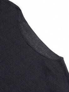 Gray Hollow-Out Long Sleeve Sweater For Women, Spring/Summer Top - Dark Grey - View 9