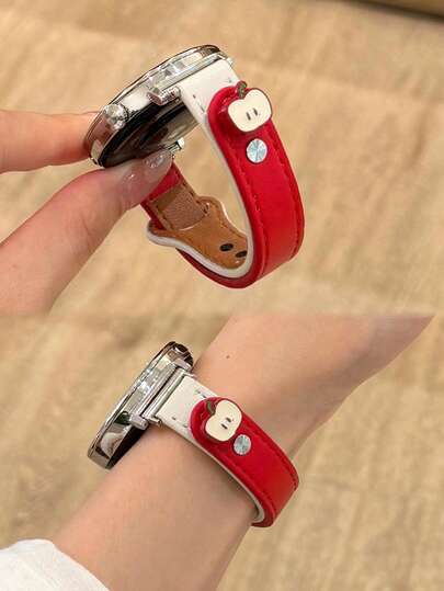 1 Pc Leather Loop Compatible With Samsung Galaxy Watch 7 Galaxy Watch 5 Band Galaxy Watch 6 4 40mm 42mm 43mm 44mm 45mm 46mm 47mm 20mm 22mm Strap Gold