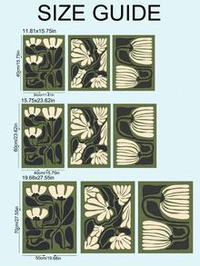 抽象绿色花卉印花三件套、中世纪现代风格、穆迪墙面艺术、马蒂斯风格花卉、鼠尾草绿色花卉艺术印花三件套、波西米亚风印花、卧室装饰、客厅装饰、办公室装饰、餐厅墙面装饰、厨房装饰、书房、走廊、宿舍装饰、浴室装饰、送给朋友的理想礼物、墙面艺术、墙面装饰、家居装饰、房间装饰、帆布墙面艺术、海报、带画框的墙面艺术、可选画框 - 彩色 - 查看 11