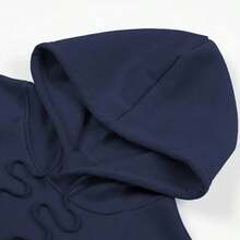 Slogan Graphic Retro Street Style Hooded Sweatshirt For Men - 100% Polyester Soft Breathable Warm Winter Hoodie With Gothic Letter Print (Evil Design), Hip Hop Sportswear, Front Pocket, Long Sleeve Casual Pullover, Suitable For Gym, Outdoor & Casual Gown - Red/Black Contrast Men's Style - Ideal For Fall And Winter Layout, Hoodie - Black - View 9