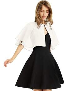 Women's Soft Chiffon Shawl Wraps Shrug For Evening Dress Wedding Cape Bolero Flapper Cover Up - Ivory - View 7