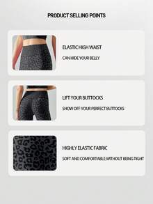 Quần legging bó sát cạp cao họa tiết da báo nhiều màu sắc, co giãn, thoáng khí, phù hợp cho chạy bộ, tập luyện, leo núi, đạp xe, Pilates, Yoga và các hoạt động thể thao mùa xuân. - Nhiều màu - Xem 5