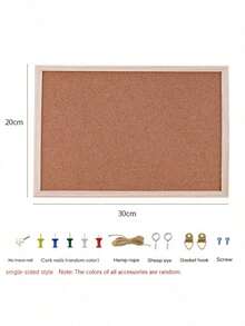 1 件木框软木板，尺寸为 15.75 英寸 x 11.8 英寸，是张贴便条和照片的必备公告板，配有钉子，适用于办公室、家庭和学校墙面安装（包含钉子、吊环螺丝、绳子和螺丝），适合学生、上班族、教师和房主使用，可用作软木板或愿景板。 - 棕色 - 查看 12