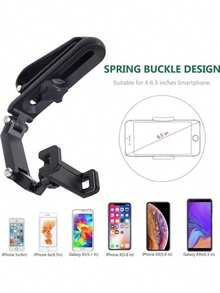 1个可旋转伸缩车载手机支架，360度旋转，适用于后视镜 - 彩色 - 查看 7