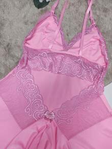 Women's Sexy Nightgown With Lace Nightwear - 粉色 - 查看 6