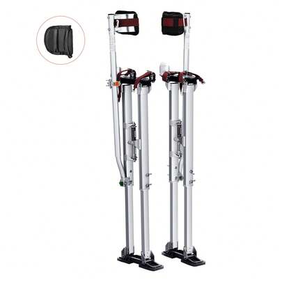 Drywall Stilts, 36''-50'' Adjustable Aluminum Tool Stilts With Protective Knee Pads, Durable And Non-Slip Work Stilts For Sheetrock Painting, Walking, Taping, Silver