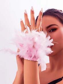 2 piezas/1 pieza Brazalete nupcial de estilo bohemio con plumas falsas - Elegante, encantador, lujoso, accesorio de moda para mujer - Adecuado para fiestas, reuniones, citas, festivales, cosplay, fotografía, actuaciones de baile, decoraciones de boda, regalos para amigos [Halloween, Navidad, temporada de vuelta al colegio]