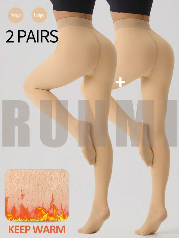 220g Medias forradas de felpa de cintura alta, pantimedias falsas translúcidas, cálidas y gruesas, con una variedad de colores transparentes adecuados para personas de diferentes tonos de piel. 6 tallas adecuadas para personas altas de talla grande europeas y americanas