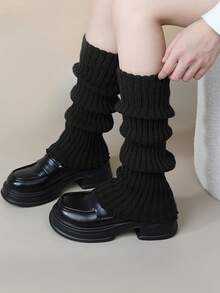 1双女士纯色装饰腿套，时尚针织长腿套，保暖长袜，时尚博主推荐，适合JK校服风格和时尚穿搭，圣诞礼物之选 - 彩色 - 查看 13