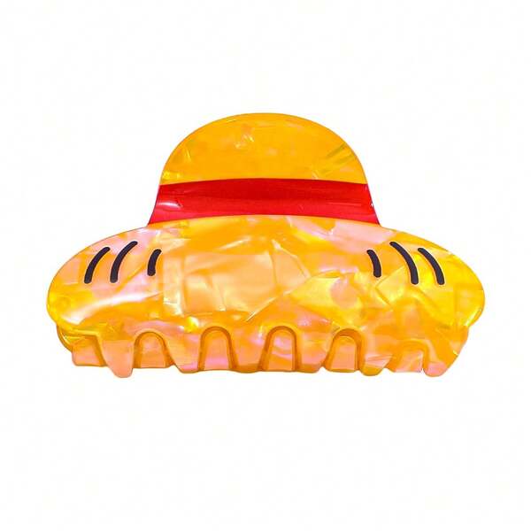 pocket monsters Classic Anime Straw Hat Hair Clip, Acetate Material Cartoon Fashion Hair Accessory For Women & Girls, Suitable For Daily Wear / Cosplay Fall Hair Claw Autumn Claw Clips Elegant Hair Clutch Clips For Hair Winter Hair Accessories For Women For Vacation Outfits Woman