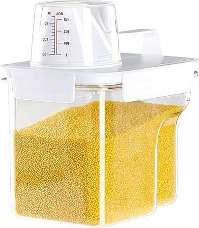 Sealed Storage Tank Airtight Food Storage Canisters With Measuring Cup - Ideal Cereal, Flour & Sugar| Pantry Organization Containers, Dry Food Storage (1500ml) FO1R