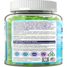 Gomitas de musgo marino + Omega-3 de algas para adultos, Superalimento orgánico de musgo marino irlandés 15-EN-1 con vitaminas C D3 B12, cúrcuma, bladderwrack, que apoya la energía, el cerebro, el sistema inmunológico, la vitalidad diaria, sin azúcar, 60 unidades - Nombre del sabor B - Ver 9