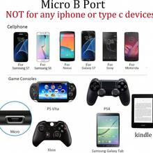Micro USB 数据线、QC 3.0 快速充电和同步 Android 充电器、PS 4 控制器充电器充电线、适用于三星 Galaxy S7/S6 和 Edge、Note 6/5、Kindle、PS 4、Android 设备的 Micro USB 数据线 - 彩色 - 查看 7