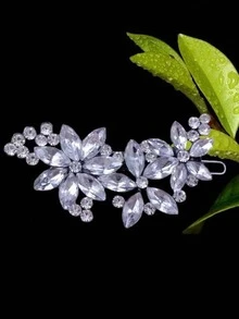 Kẹp tóc hình ngôi sao năm cánh đính đá kim cương cổ điển, một phụ kiện tóc thời trang và đa năng theo phong cách đường phố, vừa có chức năng trang trí vừa giữ tóc, phù hợp cho cô dâu và phù dâu, phụ kiện tóc cưới. - Bạc - Xem 5