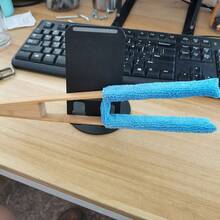 1pc Reusable Window Cleaner - Easy To Use And Clean - Suitable For Blinds, Curtains, Etc. - Detachable And Washable Duster, Home Crevice Cleaner, Air Conditioner Vent Cleaning Brush, Blind Cleaning Tool - Beige - View 4