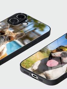1 Stück personalisierter, modischer und süßer Paar/Haustier/Schwarz Weich Handyhülle, geeignet für GalaxyS22/S23Ultra, A14, IPhone11/12/13/14/15 Pro Max, Fotos von Leben, Familie, Reise, Hochzeit - Schwarz - Übersicht 3