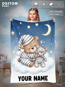 1pc Custom Name Blanket For Bed,Personalized Bedding Blanket With Name, Personalized Throws Blanket, Cute Blanket, Best Kids Blanket, Cozy Blanket, Family Gift, Birthday Gifts, Christmas Gifts ,Personalized Gifts, Children's Day Gift, Gift For Son/Daughter, Gift For Friend, Gift For Kids