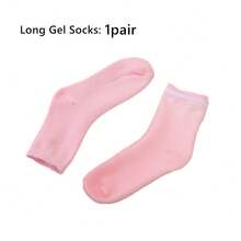 保濕手套和襪子,後跟凝膠襪子癒傷組織粗糙足部護理治療柔軟矽膠內襯注入乳液水療襪用於修復軟化乾裂腳部皮膚 - 粉色 - 查看 12