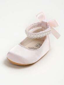 Infant Girls Mary Jane Flats - Infant Newborn Walking Shoes Soft Rubber Sole Princess Wedding - Pink - View 4