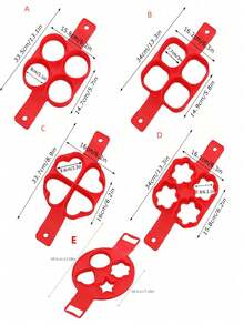 1个不粘煎饼和煎蛋模具，硅胶煎蛋圈烹饪模具，厨房烘焙配件 - 彩色 - 查看 10