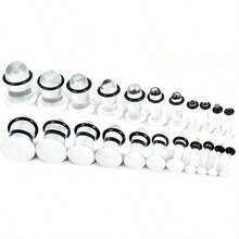12Pcs Glass Stretching Kit With Rubber O-Rings For Body Piercing - White - View 1