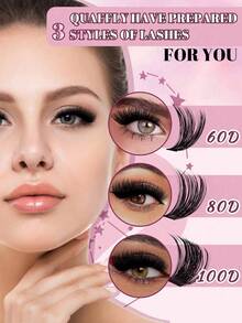 640PCS Cluster Lash Extension Kit – 50D/60D/80D/100D Mixed Volume Faux Mink Lashes, 0.31-0.63inch Soft Fluffy Wispy Individual Lashes, Handmade Natural To Dramatic Cat Eye Look, 0.07mm Lightweight Reusable False Eyelashes With Lash Glue, Precision Tweezer & Lash Brush, Beginner-Friendly DIY Lash Kit, Perfect For Daily Makeup, Wedding, Party, Travel, Cosplay, Night Out, And Holiday Gifts For Christmas, Valentine's, Halloween, Thanksgiving, Easter & Mother's Day - Màu tím - Xem 6