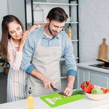 Plastic Cutting Board Set, 3 Pack Small Chopping Boards Kitchen, BPA - Dishwasher , Color Coded Boards Pads Meat Vegetable Fruit, Easy Grip Handle, Non - Slip, Space Saving - 3 - 查看 7