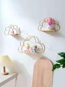 1pc Modern European Style Iron Wall Mounted Shelf - Fashionable Geometric Design, Suitable For Home And Office Decor And Storage