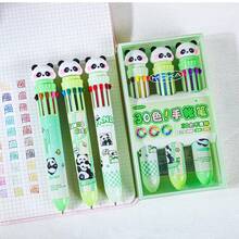 MOKA 10 Color Ballpoint Pen, Cartoon Style, Cute Highly Attractive For Primary School Students, 1pc Multifunction Colored Pen, Blue, Black, Red Marking Pen For Note Taking Back To School