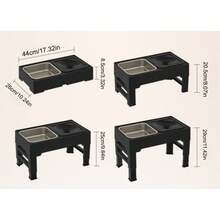 Bát ăn cho chó nâng cao, Bát ăn cho thú cưng bằng thép không gỉ có thể điều chỉnh độ cao, Bát uống nước nổi, Máy cho thú cưng ăn có thể gấp gọn đa năng, Thích hợp cho chó và mèo cỡ trung bình/lớn, Bảo vệ cổ chống nghẹn - Nhiều màu - Xem 3