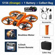 TOKQI 2025新款S156屏幕遥控无人机，配备双摄像头、4.92英寸遥控器屏幕、带避障功能的四轴飞行器、强劲的无刷电机和光流悬停技术，是万圣节的完美礼物