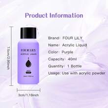 5Pcs/Set Acrylic Nail Kit,40ml Acrylic Liquid With Nail Brush And Glass Cup - Complete Acrylic Nail Kit For Beginners