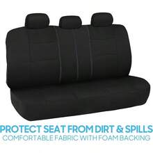 PolyPro Car Covers Full Set In Gray On Black, Front And Rear Split Covers, Easy To Install Car Seats Cover Set And Accessories Auto Trucks Van SUV - Gray - Solid Black - View 7
