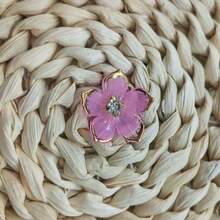 20/50 Pieces 24mmGold Edge Pink Flower Decorative Flower Design Hat Decorative Buckle DIY Handmade Decorative Accessories.