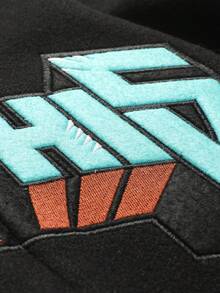 Men's Black Baseball Jacket High End Embroidered Leather Fashionable Street Style Sportswear Casual Classic Retro Sportswear Patchwork Long Sleeved Hip-Hop Motorcycle Jacket, Grunge, Fall/Winter