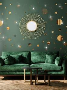 32pcs Gold Large And Small Circle Mirror Wall Stickers, Acrylic Wall Decoration Circle Mirror, Room Decoration Stuff, Bedroom Decor, Room Decor, Bathroom Decor.