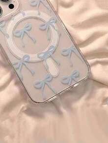 Bowknot Skin-Friendly Magnetic Phone Case Compatible With IPhone 17 Pro Max, 16/15/14/13/12/11, S25U, S24U, S23U, A16, A15, A35, A36 Protective Cover - Blue - View 3