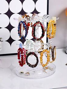 1 pieza Estante giratorio de almacenamiento multicapa Ajustable de 2/3 niveles Soporte para pulseras transparente Negro Exhibidor de joyas multifuncional para collares, pulseras, pendientes, colgantes, lazos para el cabello Organizador giratorio de escritorio Exhibidor de joyas Torre Accesorios de exhibición Organizador de mostrador de vanidad Accesorio giratorio ahorrador de espacio Vitrina ajustable para tocador Regalo de empaque Regalo de Navidad Relleno de calcetín de Navidad Regalo de boda Fiesta de boutique Mercado Fotografía de estilo Regalo de Cyber Monday Idea de regalo de Navidad Presentación de productos de pequeñas empresas Feria de artesanía Solución de almacenamiento de accesorios Organizador de joyas de alta conversión - Multicolor - Ver 10