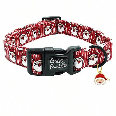 Coleiras para cães, coleiras para animais de estimação de Natal, coleiras para cães de férias, coleiras para animais de estimação com estampa de Papai Noel, coleiras fofas e macias, coleiras ajustáveis para cães