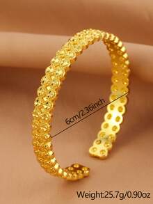 1/3/4 سوار نسائي من النحاس مطلي بالذهب عيار 18 قيراط بنمط هندسي مزدوج الطبقات، مناسب للحفلات والهدايا والاستخدام اليومي