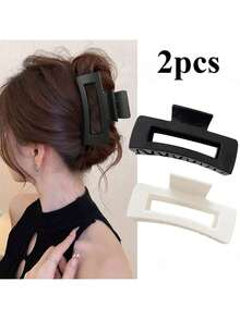 2 szt./1 szt. Jednokolorowe kwadratowe spinki do włosów z wydrążonymi końcami, grube matowe spinki do włosów do upięć i stylowy dodatek do włosów, odpowiednie do noszenia na co dzień, prezent dla przyjaciół, nowa spersonalizowana spinka do włosów