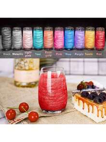 可食用闪光粉亮片珠光粉食品装饰撒粉，适用于饮料、葡萄酒、蛋糕、糖果、甜点、烘焙店、餐厅、素食 - 彩色 - 查看 4