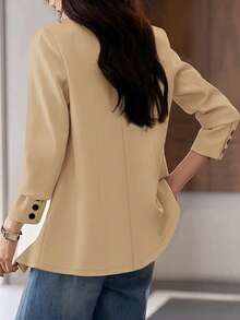 Áo khoác Blazer tay dài cài nút đơn dành cho nữ - Lạc đà - Xem 2
