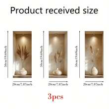 3/4片北欧风花卉植物墙贴，乙烯基墙贴，适用于客厅、卧室、盆栽植物、宿舍、办公室装饰 - 彩色 - 查看 14